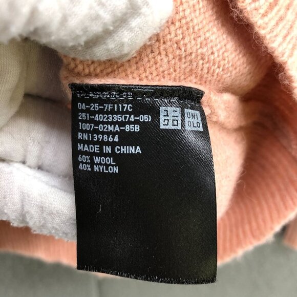 Uniqlo Wool Stretch Sweater Womens M Pink Cowl Neck Lightweight - Picture 10 of 12